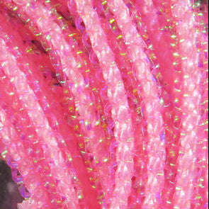 Micro pearl-studded braid cord, bright pink with gold flecks