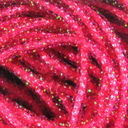 Micro pearl-studded braid cord, hot pink with gold sparkles
