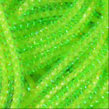 Micro pearl-studded braid cord, chartreuse green with metallic flecks
