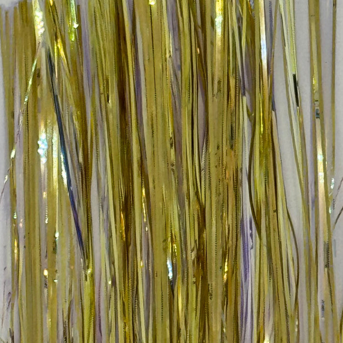 Mirage blend gold colored tinsel flash strands close up