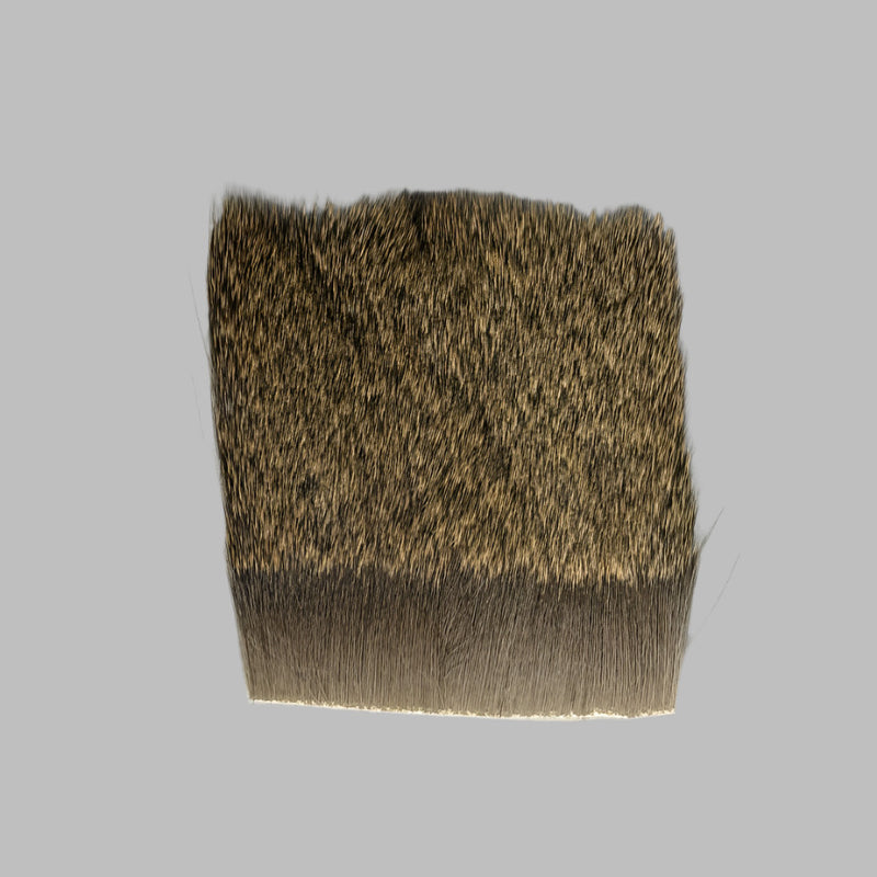 Deer short fine hair swatch in dark brown with short, fine strands