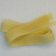 Round rubber strip, natural cream yellow curved loops