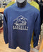Blue tee-shirt with 'Rangeley Region Sports Shop' logo on a mannequin in a store setting.