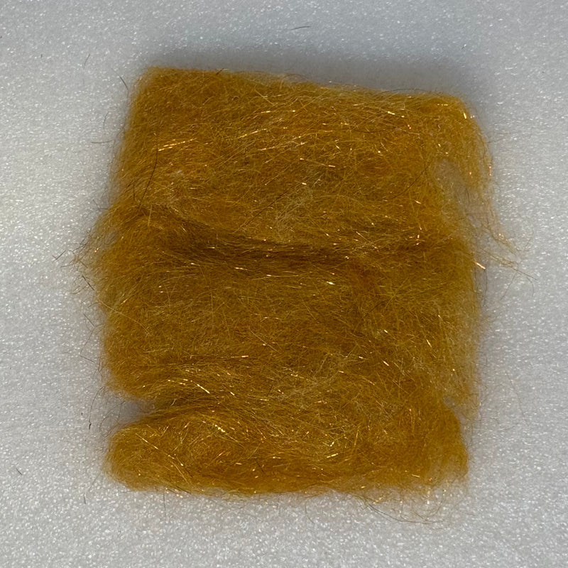 SLF pattern blend material, golden yellow fur fibers