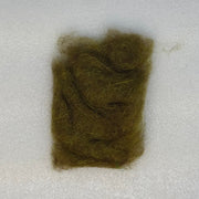 Dark olive dubbing fibers clump