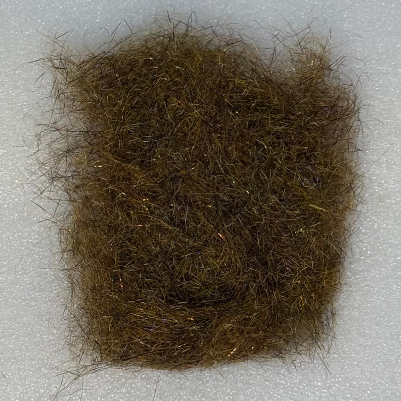 SLF pattern blend material, dark brown-green fur fibers