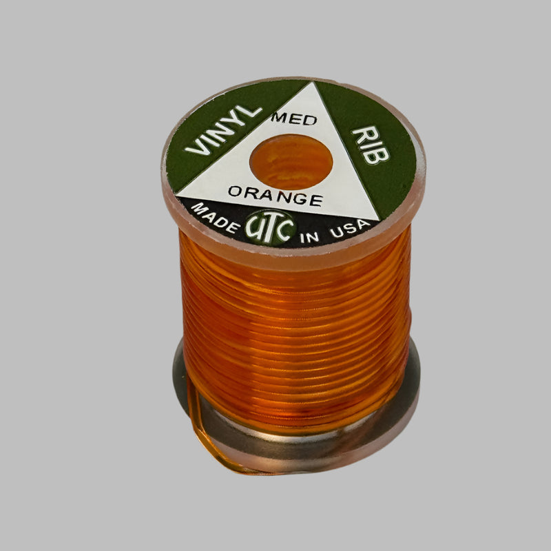Orange vinyl rib ribbon spool, medium size