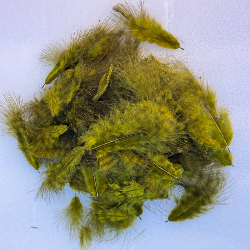 Marabou feathers in bright olive green