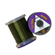 Olive wire spool with Ultra Wire reel label