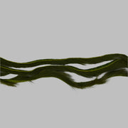 Zonker strips in olive green, long wavy fur strip with crisscrossed fibers