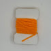 Orange very fine chenille horizontally wrapped around white card
