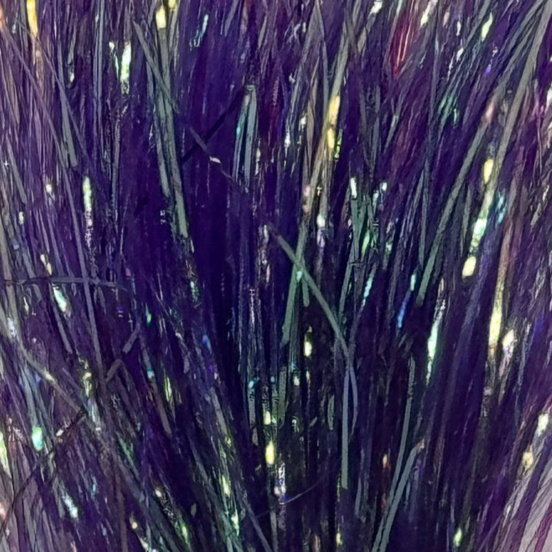 Purple metallic tinsel marabou fringe with iridescent sparkle