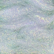 Light blue holographic synthetic dubbing fibers with glittery metallic strands