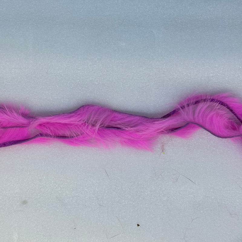 Zonker strips in bright pink, short fur strip with dense wave texture