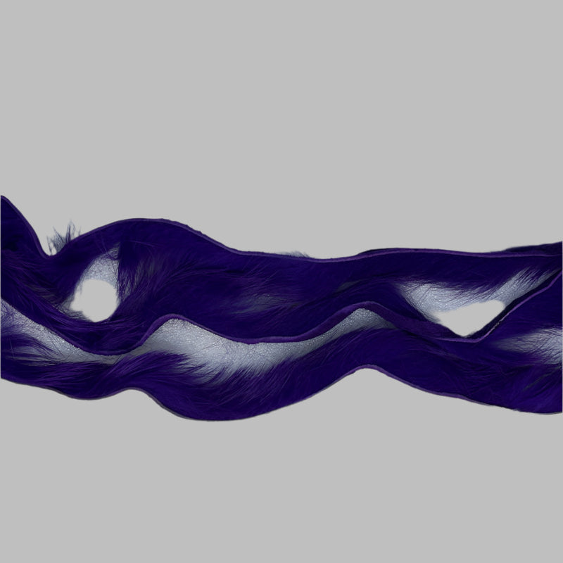 Rabbit zonkers strips in deep purple, wavy long fur strip