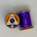 2 Spools of Purple Tinsel from two angles, one with label showing