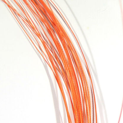 Quill body fly with orange and white feather fibers, curved strands