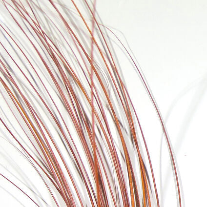 Quill body fly with red-brown feather fibers and pale tips, bundled