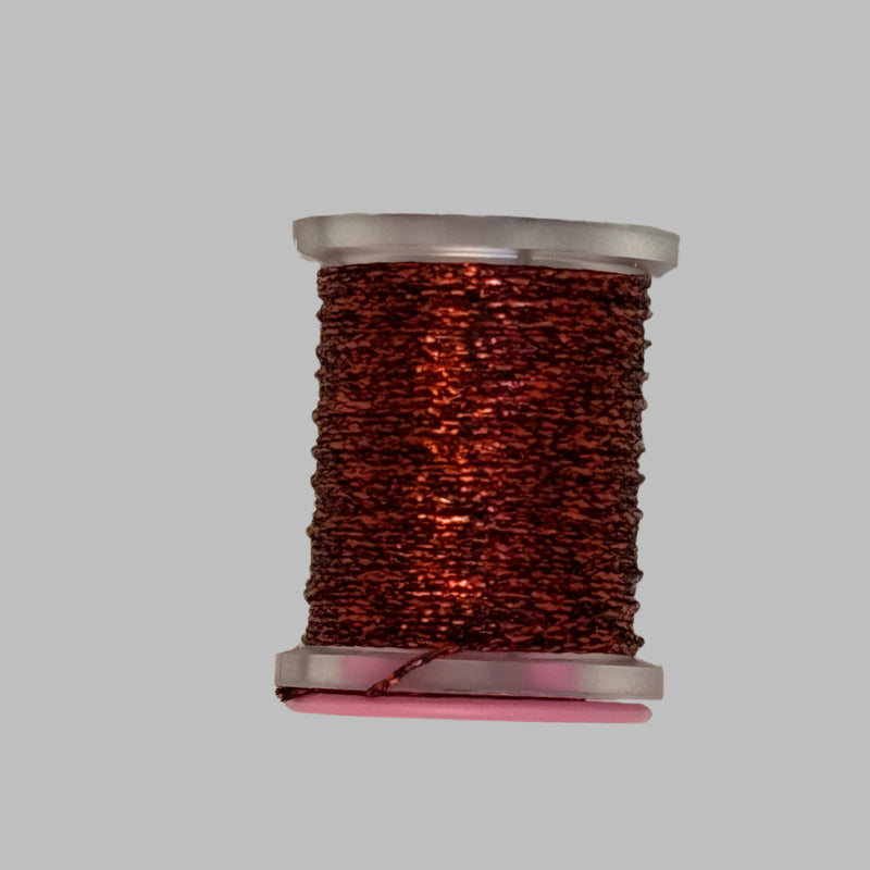 Mini sparkle braid thread spool in dark red glittery thread