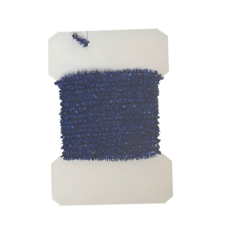 Royal blue chenille tinsel roll with shimmering fibers