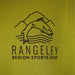 Logo of Rangeley Region Sports Shop on a green background