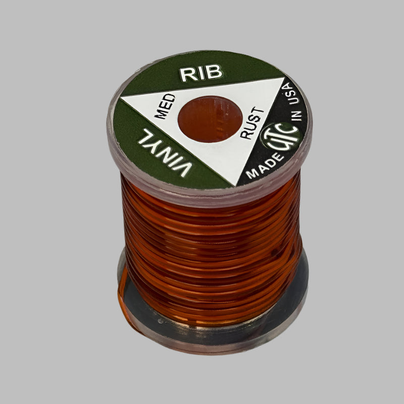 Rust-colored vinyl rib ribbon spool, medium size