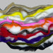 Eleven horizontal different colors of thin rabbit strips