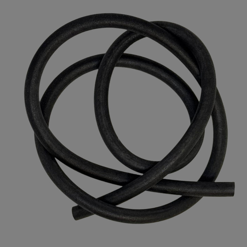 Foam tubing set with looped black tubing and straight end section
