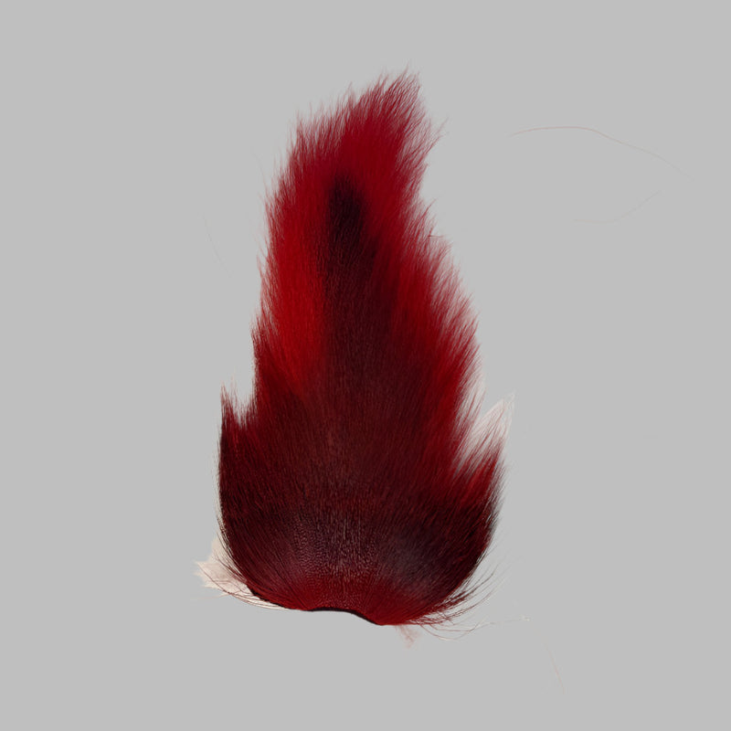 Medium bucktail tuft, red with dark center