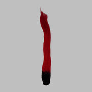 Feather tail fibers, red with black tip