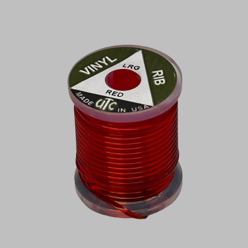 Vinyl D-rib cord spool in red, ribbed flexible vinyl winding