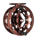 Angled tobacco colored reel with black and grey checkered background