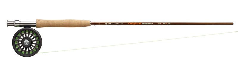 Redington freshwater fly fishing rod with fly reel, shown side view