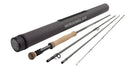 Fishing rod and tube set with cork handle and black rod grips