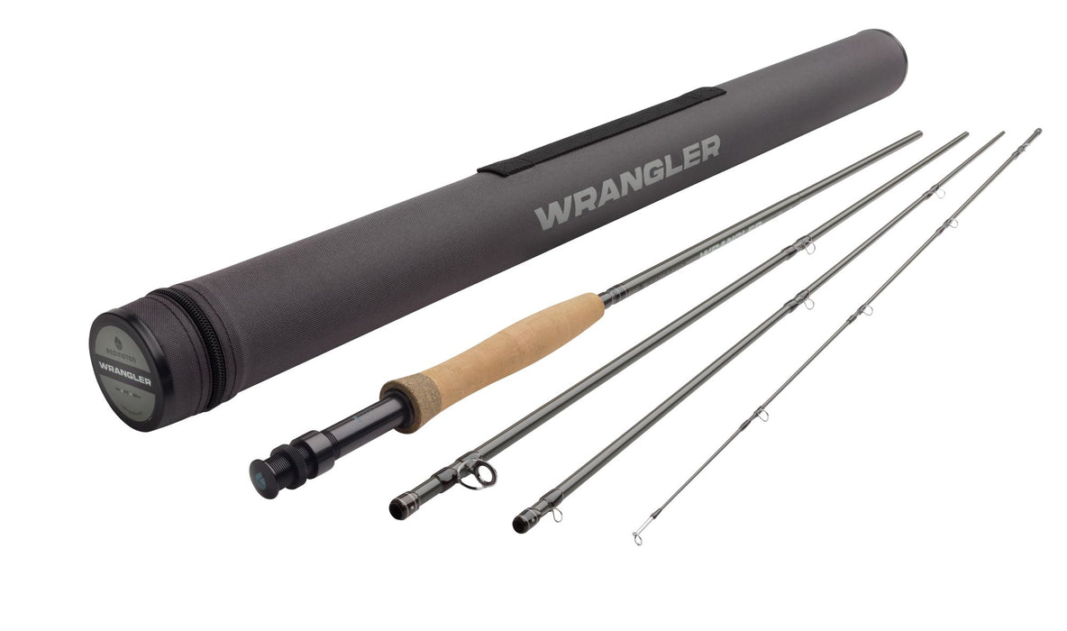 Fishing rod tube set with multiple silver guides and cork handle