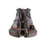 Ridgeline tech pack backpack with mesh side panels and orange-trimmed straps