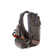 Ridgeline tech pack backpack, dark gray with front pockets and orange trim