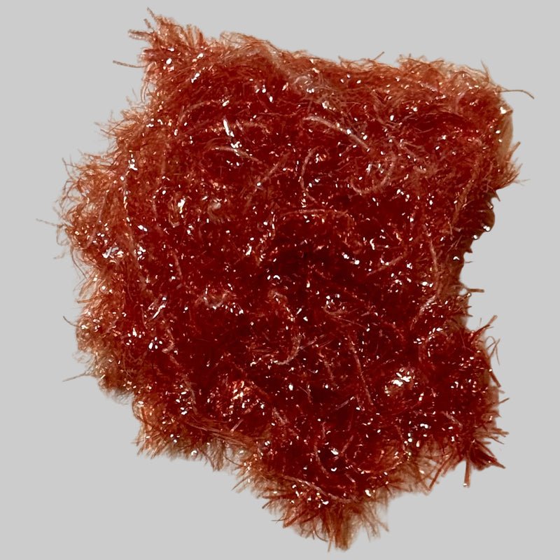 Rumpf ESTAZ tinsel trim swatch in copper red, square patch
