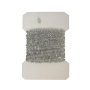 Silver chenille tinsel roll with bright reflective fibers