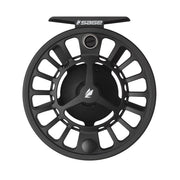 Black fishing reel spool with 10-spoke rim and central cap