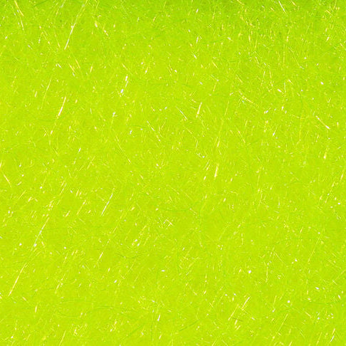 Hareline TriLobal dubbing, lime-green shaggy fibers