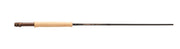 Fly fishing rod with light cork grip and slim rod blank, side view