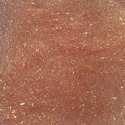 Fly tying dubbing material with coppery pink and gold sparkly strands