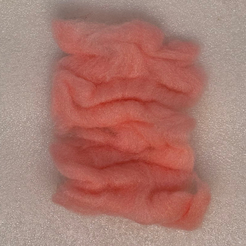 Antron sparkle dub material in coral pink