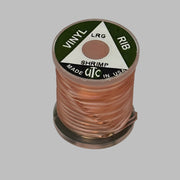Vinyl D-rib cord spool in shrimp pink, ribbed flexible vinyl winding