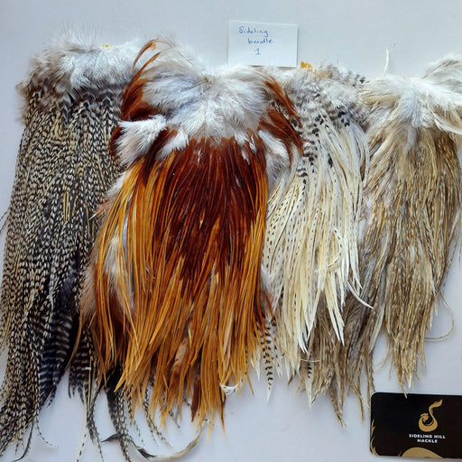 bundle of 4 Sideling Hill Hackle saddles