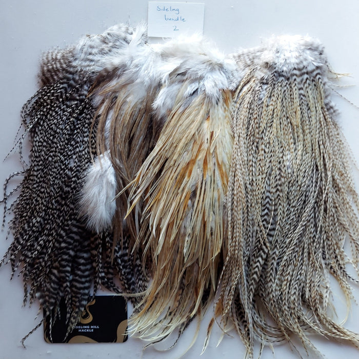 bundle of 4 Sideling Hill Hackle saddles