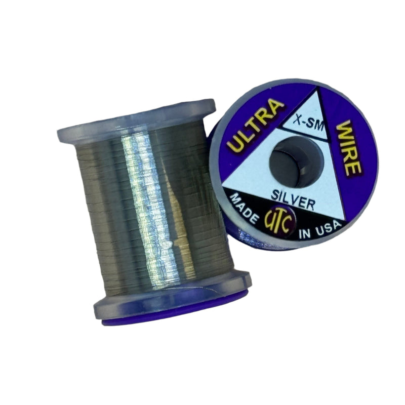Silver wire spool with Ultra Wire reel label