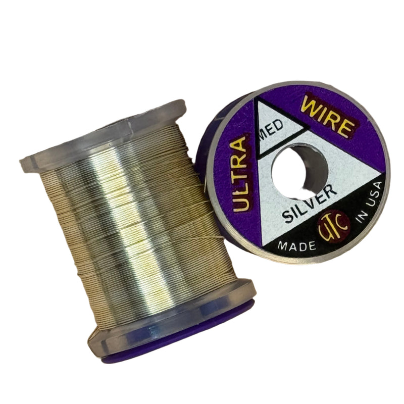 Ultra Wire spool with silver wire and purple Ultra Wire reel label