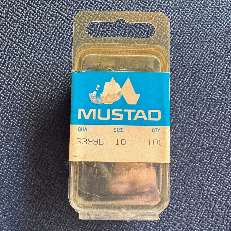 MUSTAD 3399D fishing hook pack, size 10, 100 count
